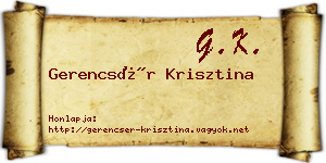 Gerencsér Krisztina névjegykártya